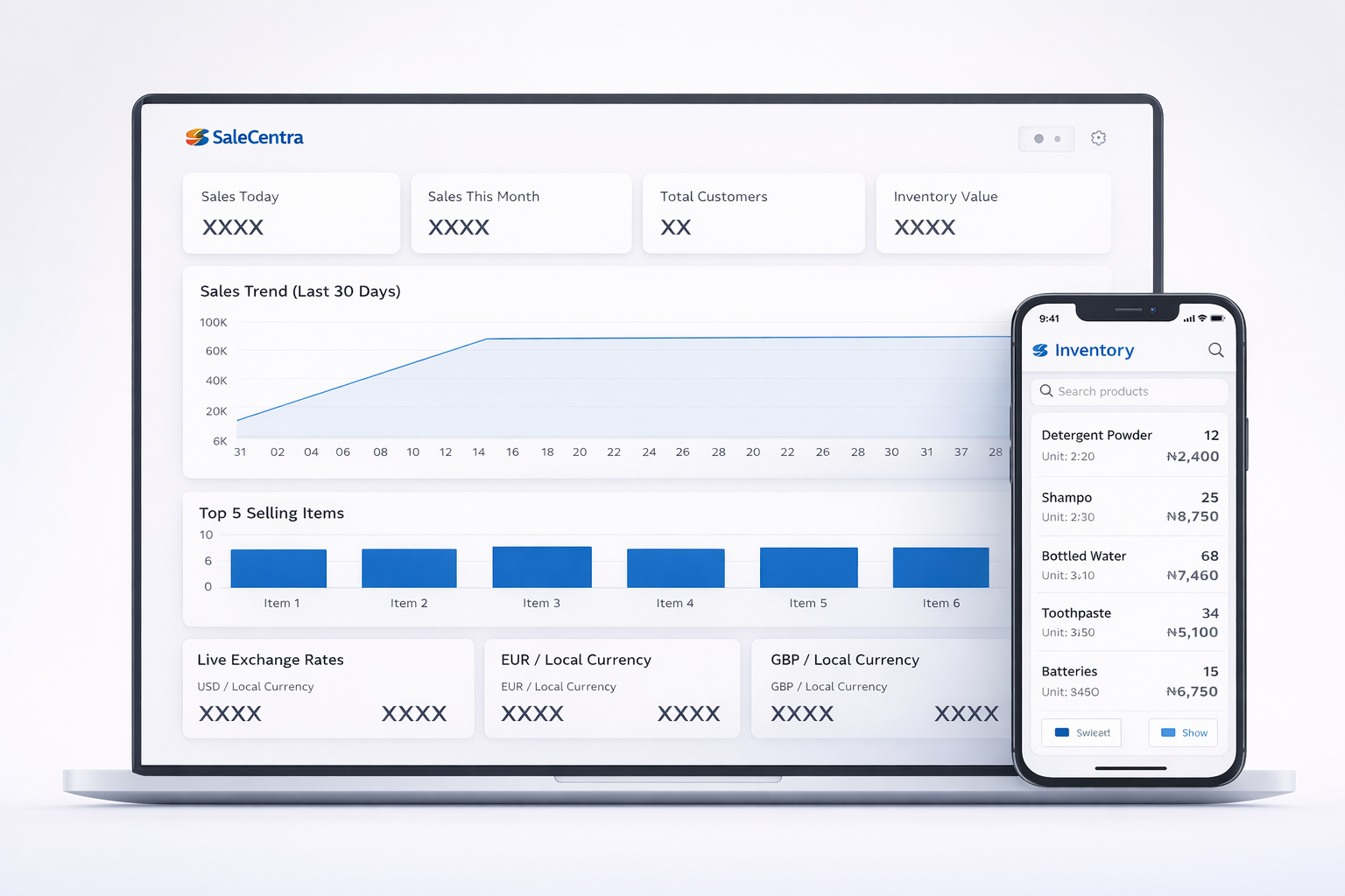 SaleCentra dashboard preview